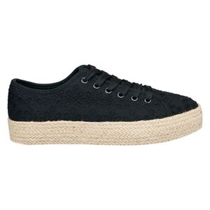 Serra Ladies Espadrille Sneaker- Black, 8